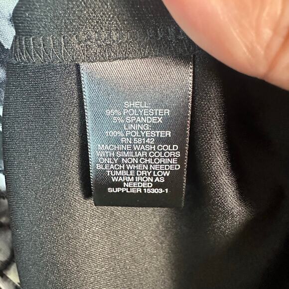 Liz Claiborne black & white sheath dress bodycon long sleeve mode plus size - Picture 5 of 10